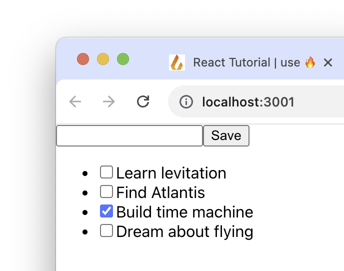 React screenshot